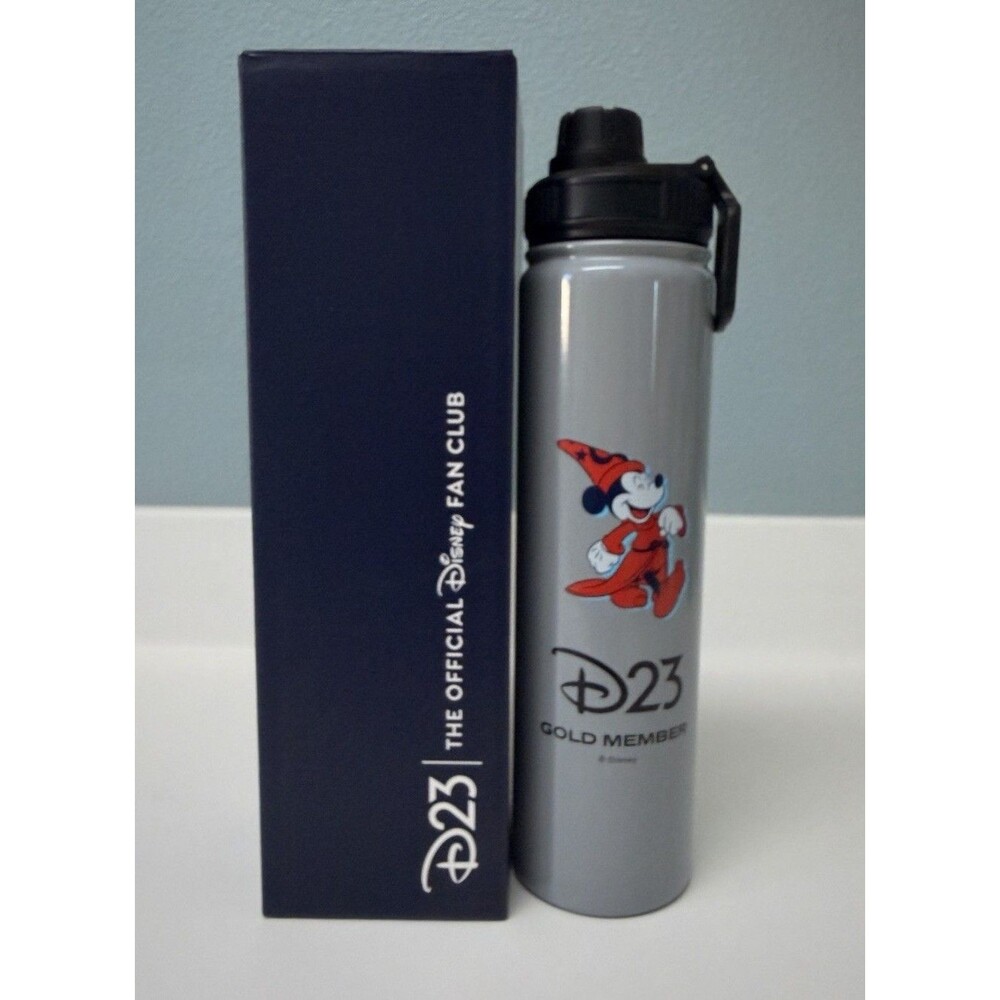 Disney D23 Gold Member Exclusive 2025 Water Bottle Sorcerer Mickey Stainless NWT